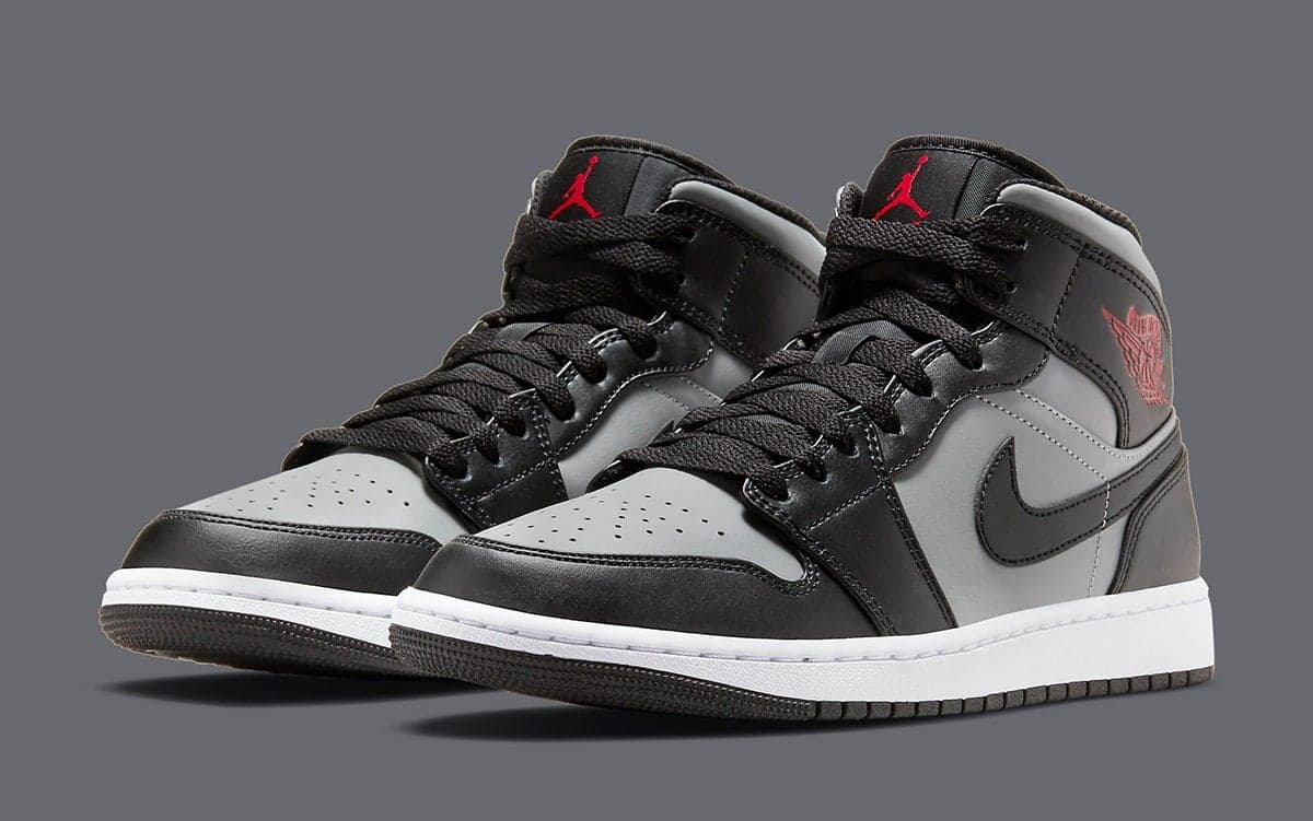 AJ1 Mid Grey/Black/Red